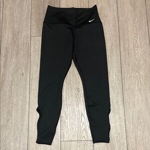 Nike Black Dri-FIT High-Waist Leggings with White Logo